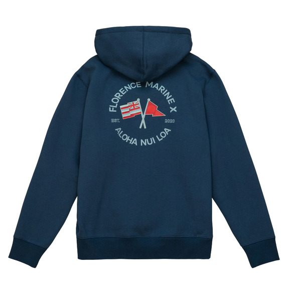 NEW! Florence Marine X Sz XL Nui Loa Hoodie Blue Sweatshirt $85 Organic Repreve - Picture 2 of 12